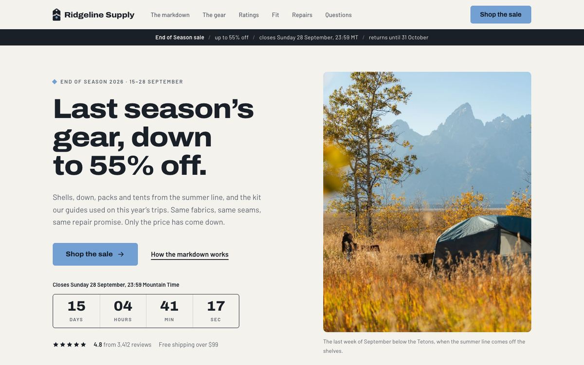 Outdoor Season End landing page template
