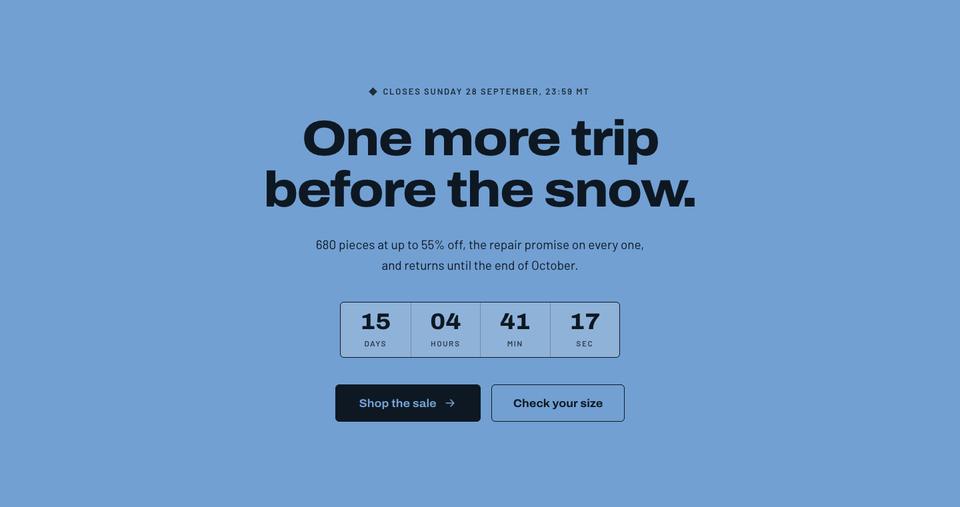 Outdoor Season End template — Countdown section