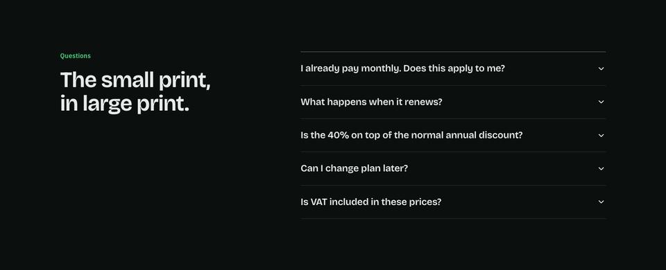 SaaS Annual Deal template — Questions section