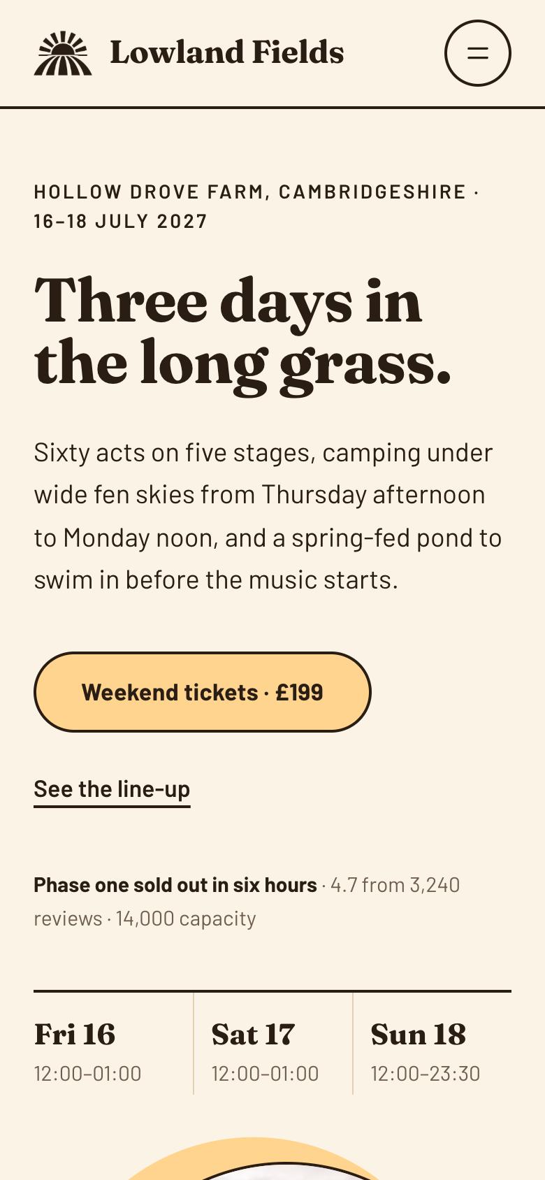 Music Festival template on a phone