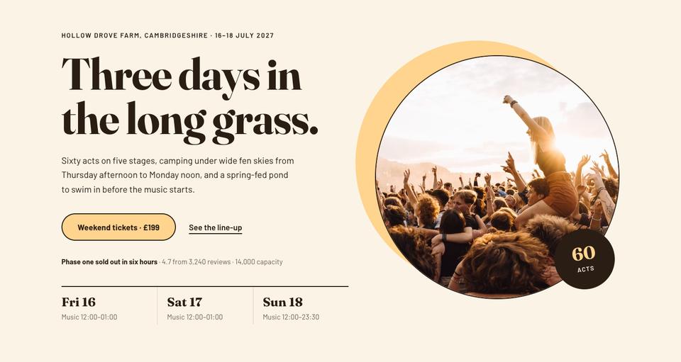 Music Festival template — Hero section