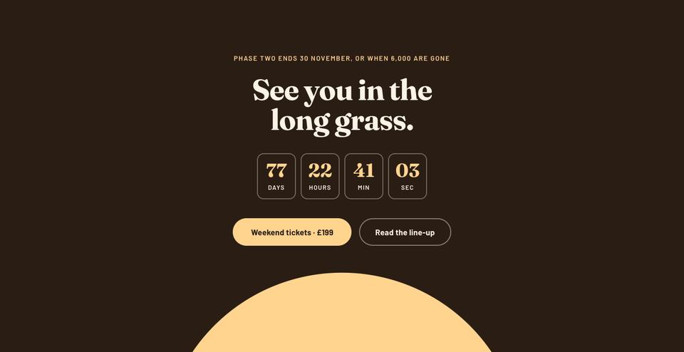 Music Festival template — Buy section