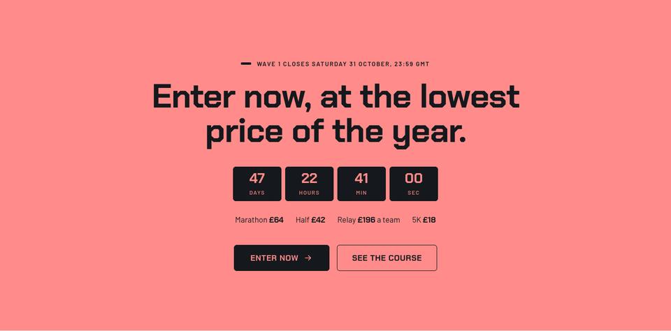 City Marathon Race Day template — Enter section