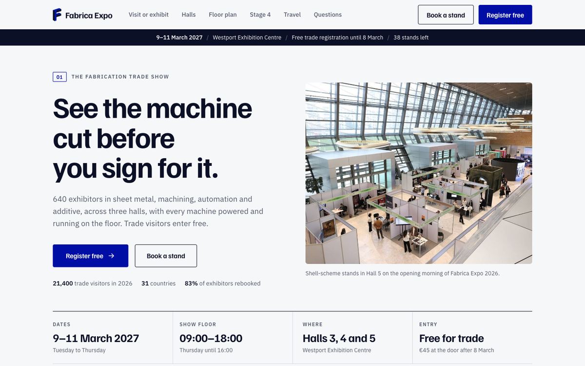 Trade Expo Floor Plan landing page template