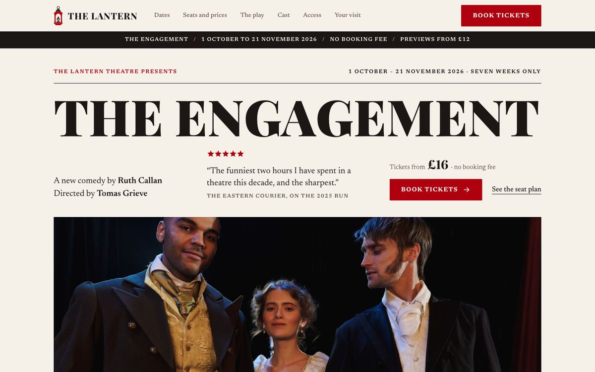 Theatre Show landing page template