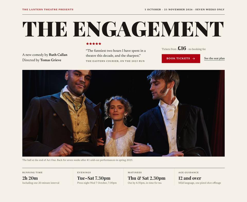 Theatre Show template — Hero section