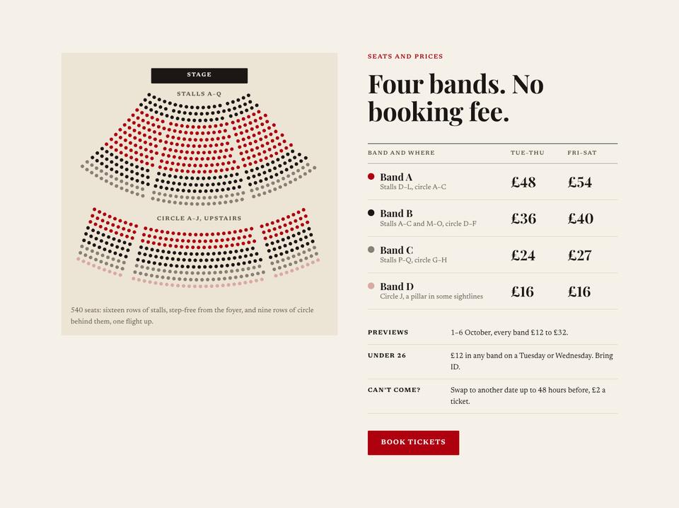 Theatre Show template — Seats section