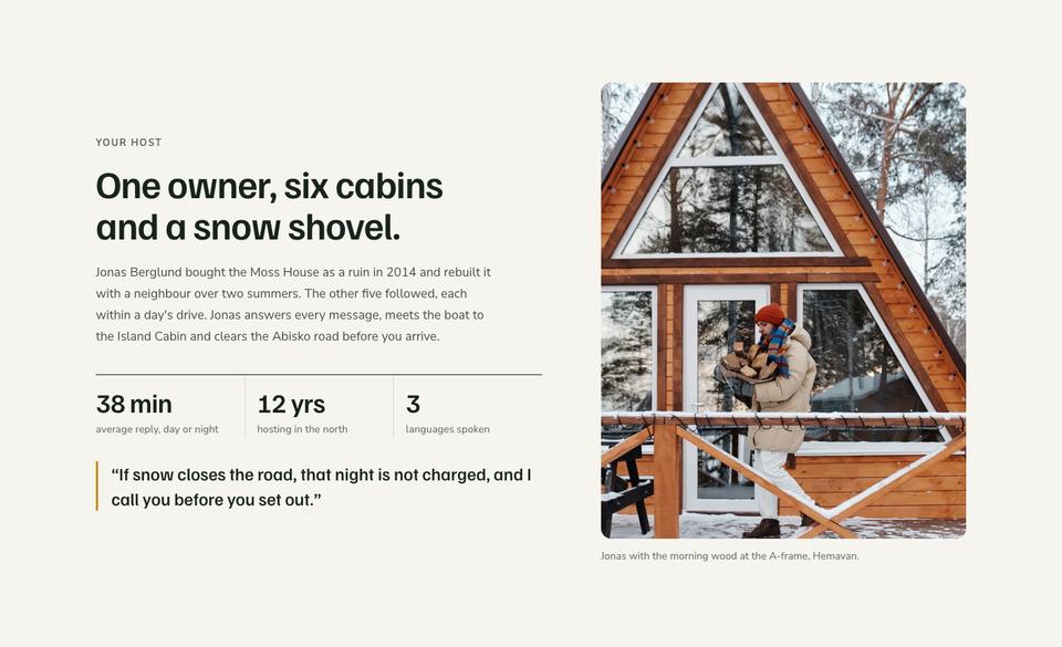 Cabin Rentals Direct template — Your host section