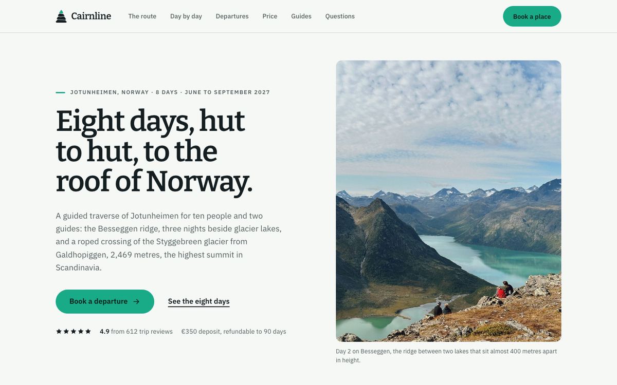 Adventure Trip landing page template