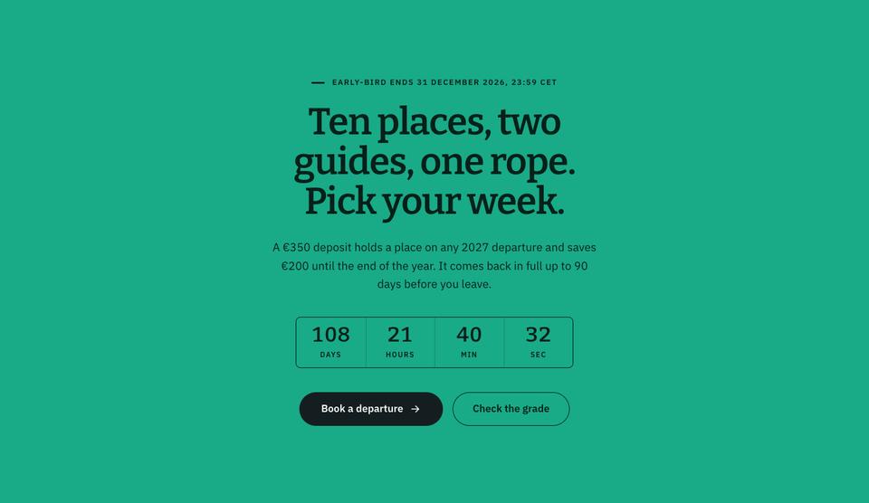 Adventure Trip template — Book section