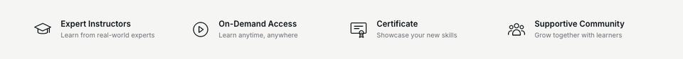 Online Courses Daylight template — Four promises section