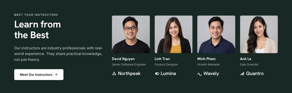 Online Courses Daylight template — Instructors section