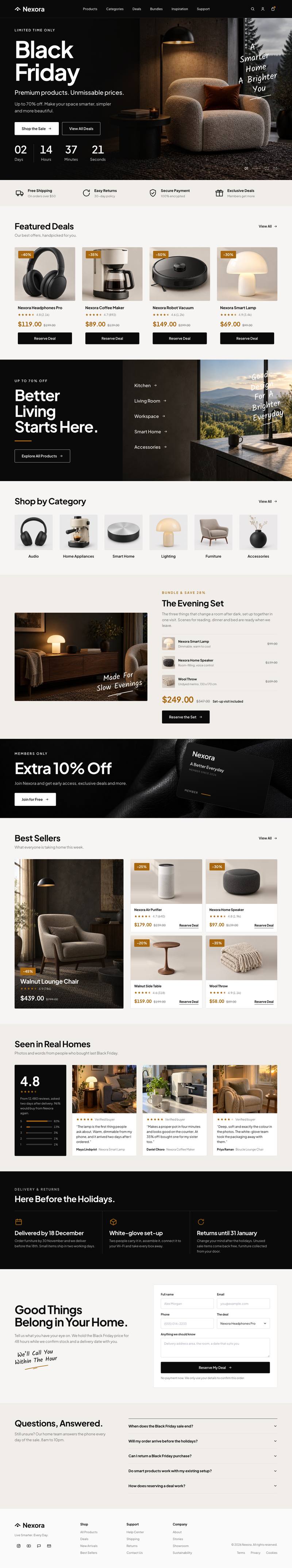 Black Friday Home Sale template, the whole page on desktop