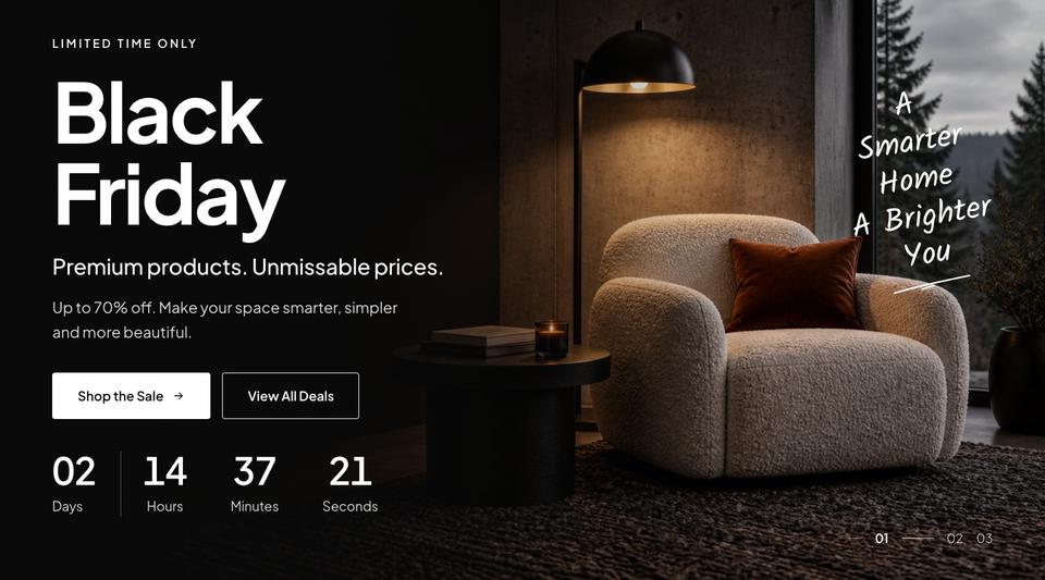 Black Friday Home Sale template — Hero section