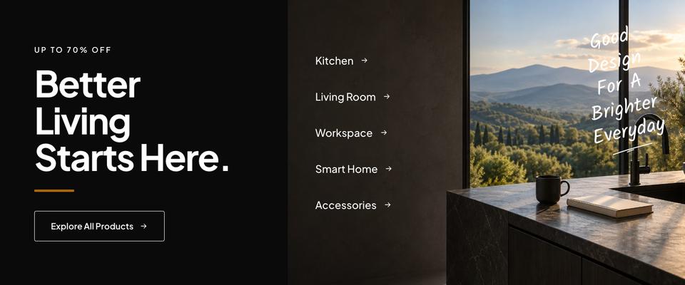 Black Friday Home Sale template — Better living starts here section
