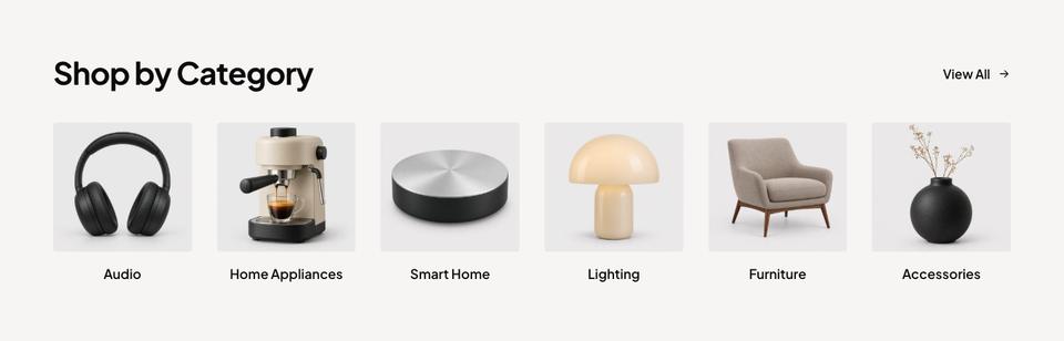 Black Friday Home Sale template — Shop by category section