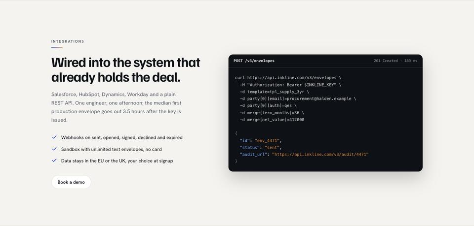 SaaS Conversion template — Integrations section