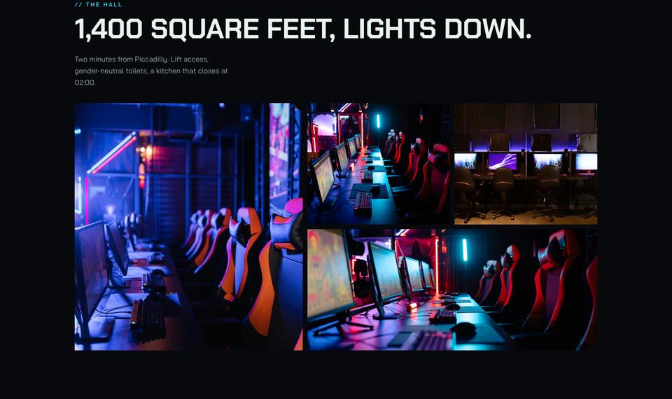 Gaming template — The hall section