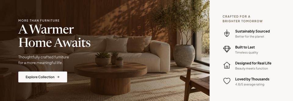 Wooden Furniture Sale template — The collection section