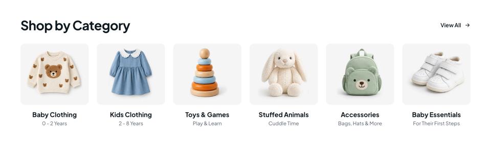Kids 11.11 Sale template — Categories section