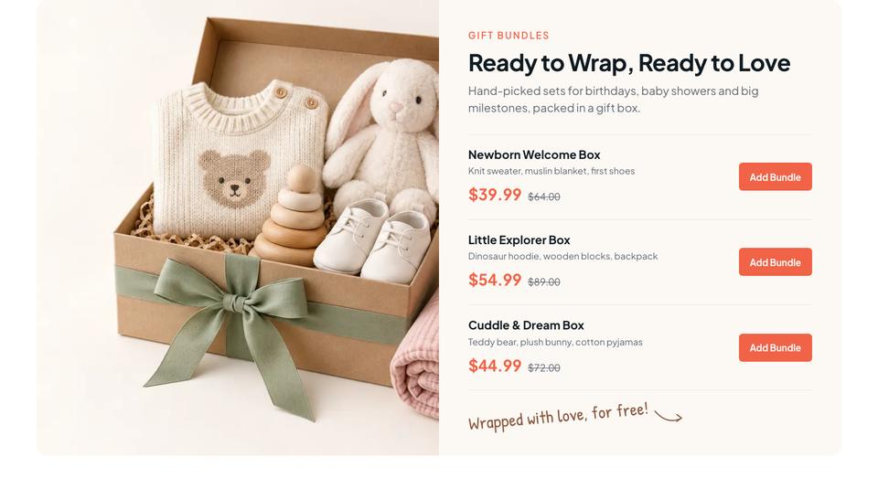 Kids 11.11 Sale template — Gift bundles section