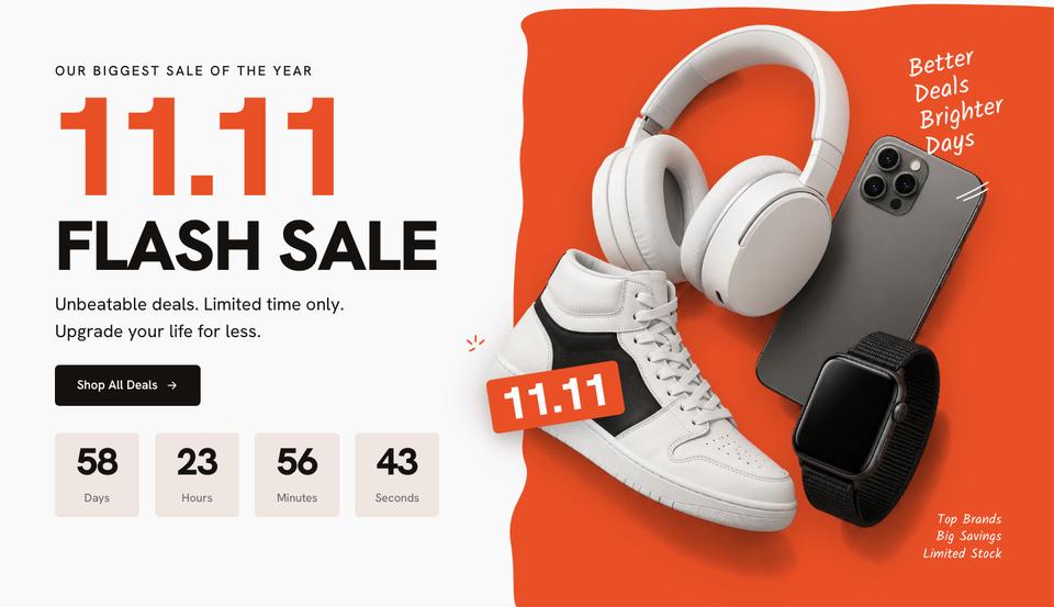 11.11 Flash Sale template — Hero section