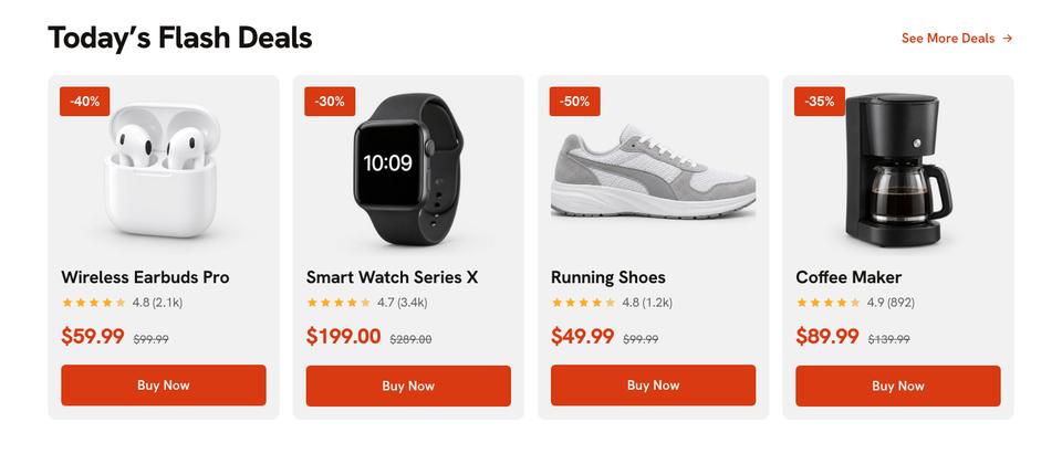 11.11 Flash Sale template — Flash deals section
