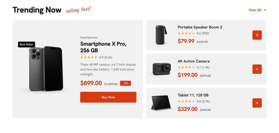 11.11 Flash Sale template — Trending section