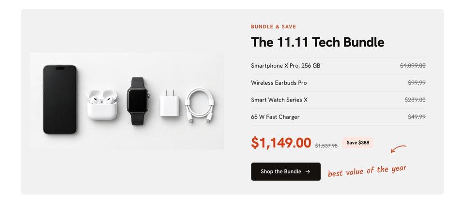 11.11 Flash Sale template — Bundle section