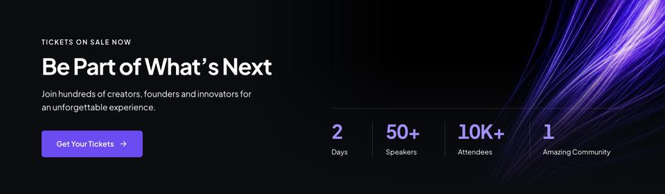 Creator Conference template — Closing band section