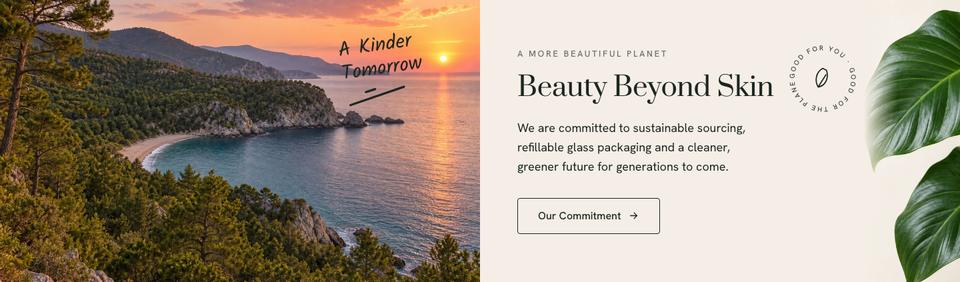 Natural Skincare template — Sustainability section