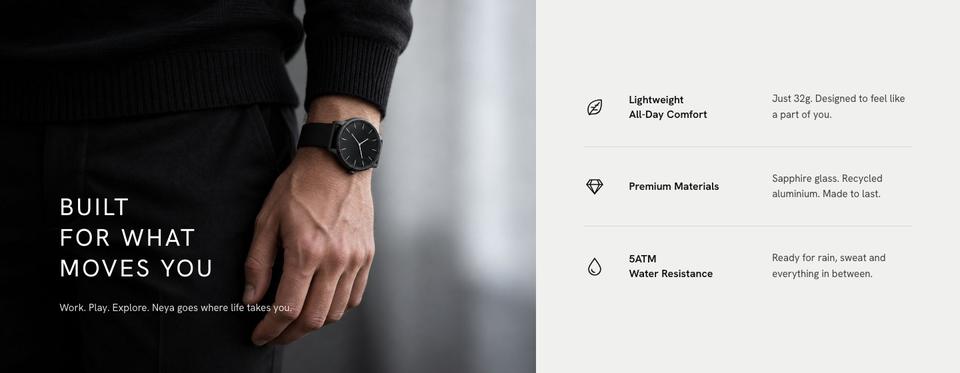 Smartwatch Launch template — Design section