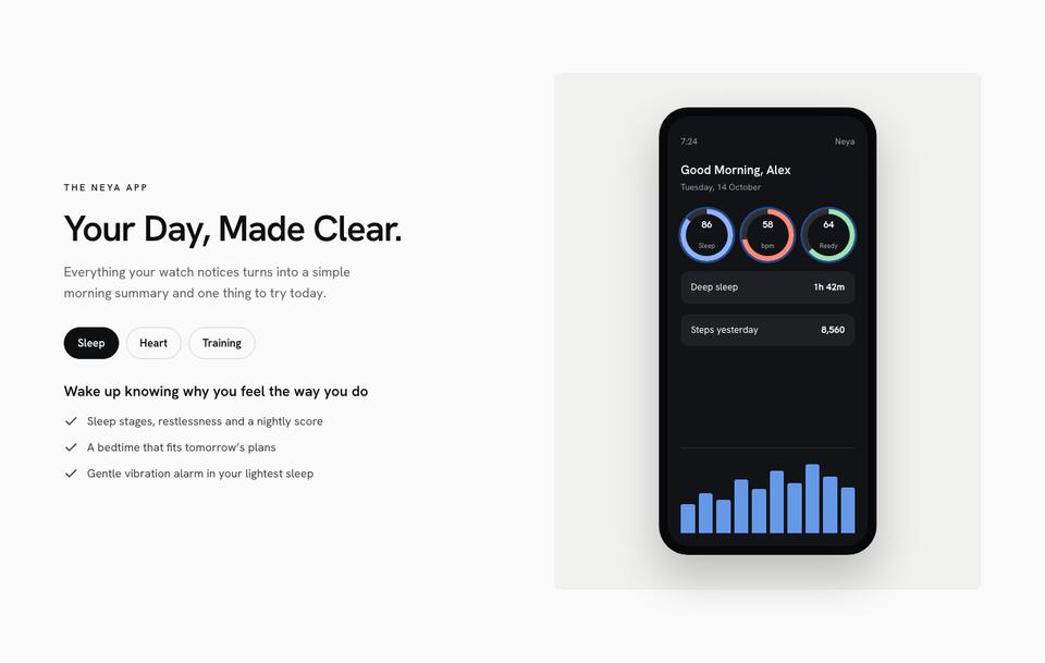 Smartwatch Launch template — The app section