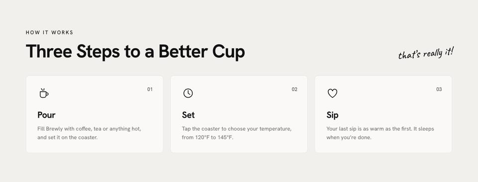 Smart Mug DTC template — How it works section