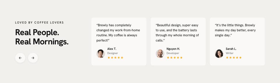 Smart Mug DTC template — Reviews section