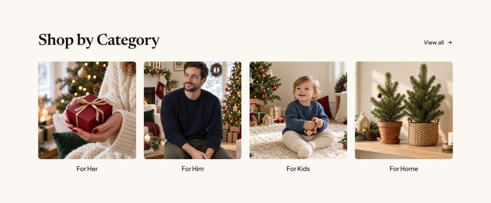Christmas Gift Shop template — Categories section