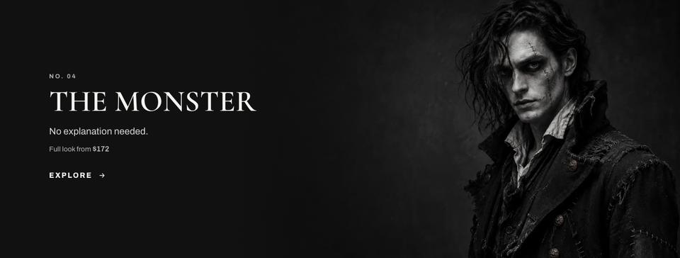 Costume Shop Editorial template — Character section