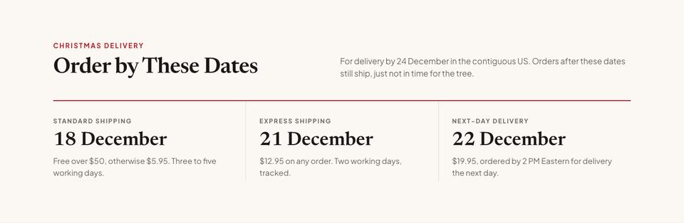 Christmas Gift Shop template — Delivery section