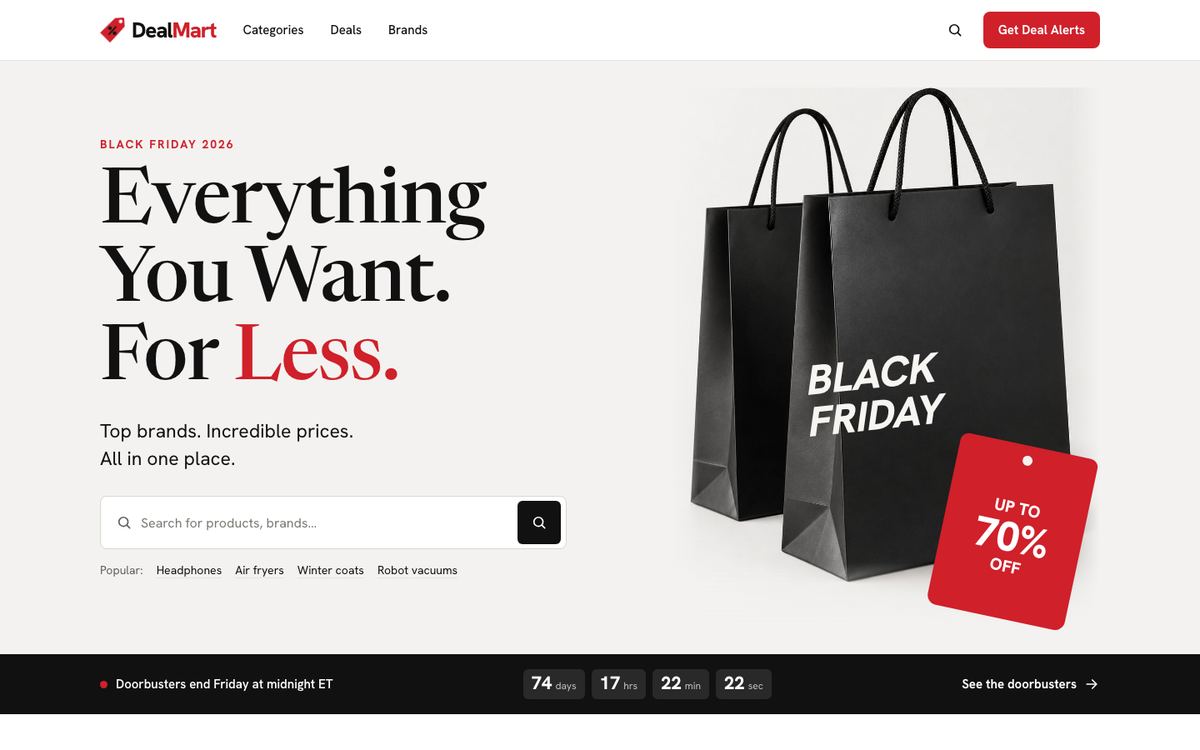 Black Friday Marketplace landing page template