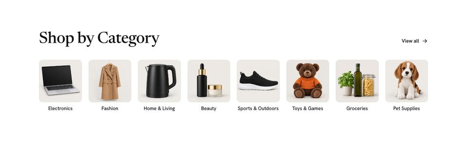 Black Friday Marketplace template — Categories section
