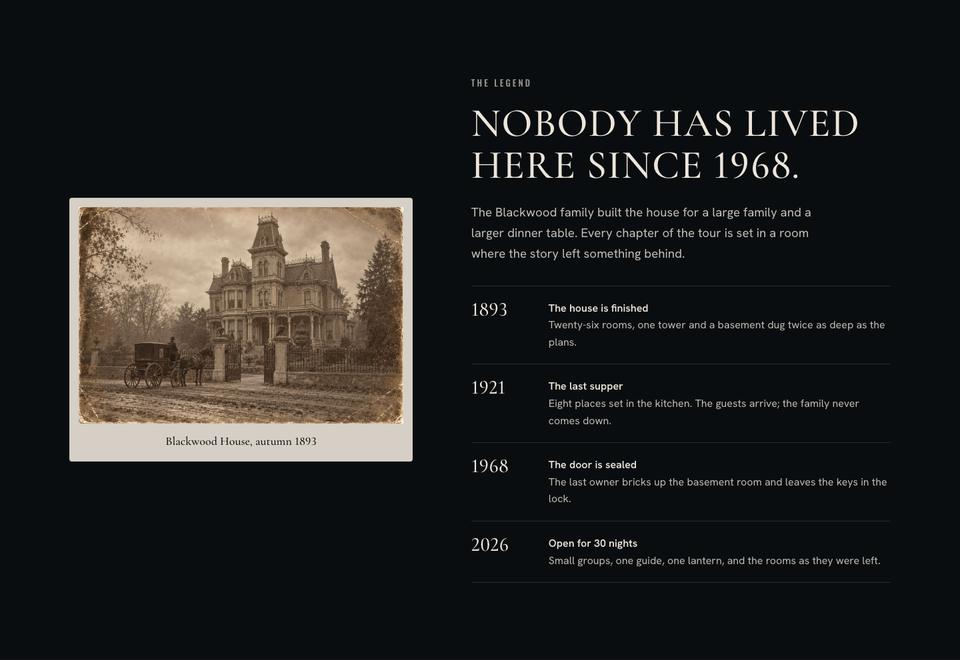 Haunted House Story template — The legend section