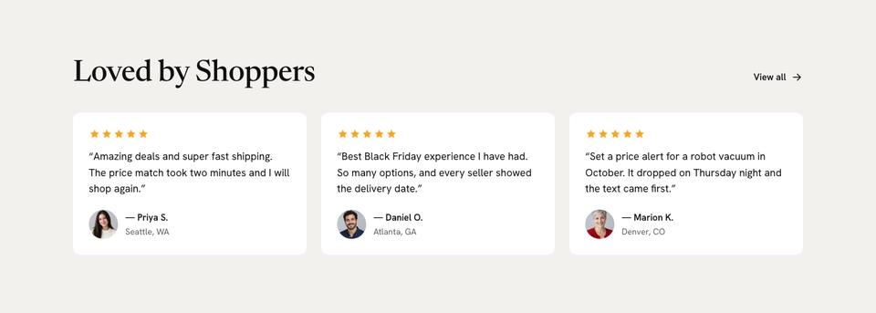 Black Friday Marketplace template — Reviews section