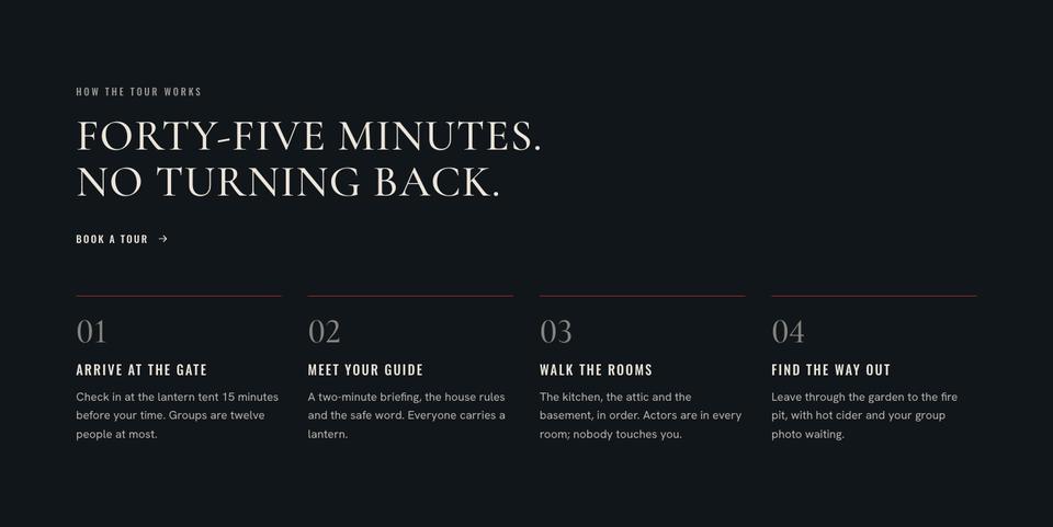 Haunted House Story template — How the tour works section