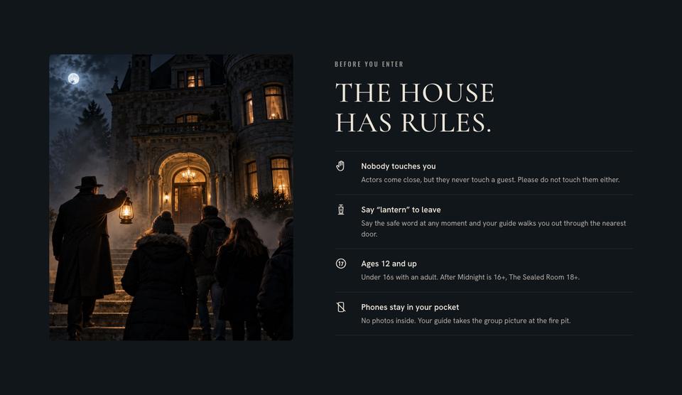 Haunted House Story template — House rules section