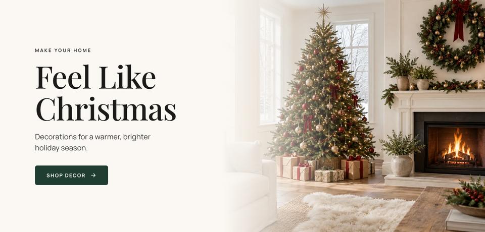 Christmas Home Decor template — Hero section