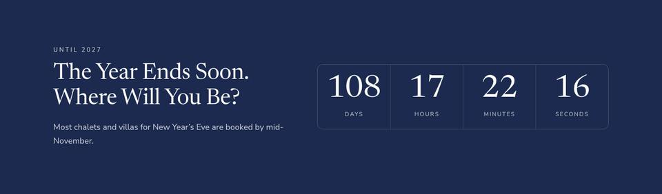 New Year Getaway template — Countdown section
