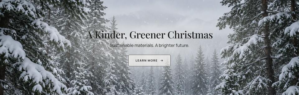 Christmas Home Decor template — Sustainability section