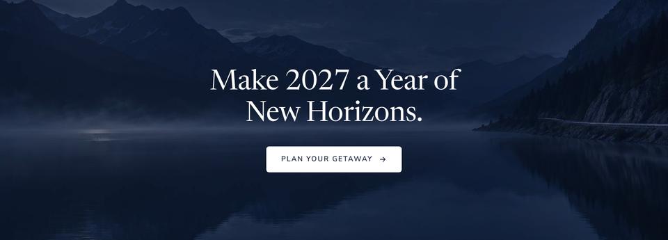 New Year Getaway template — Closing band section