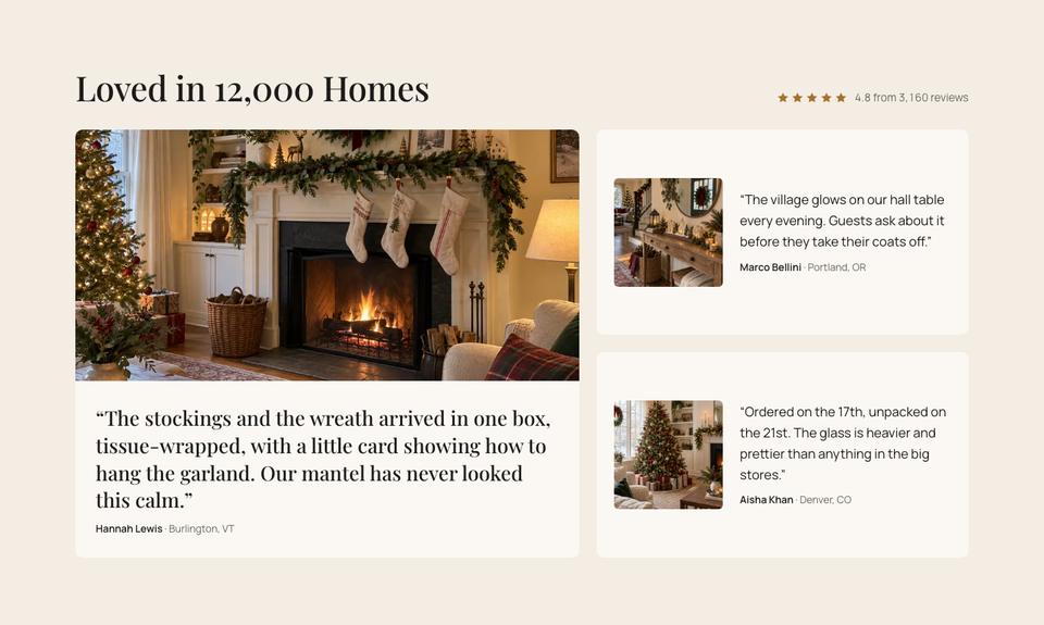 Christmas Home Decor template — Reviews section