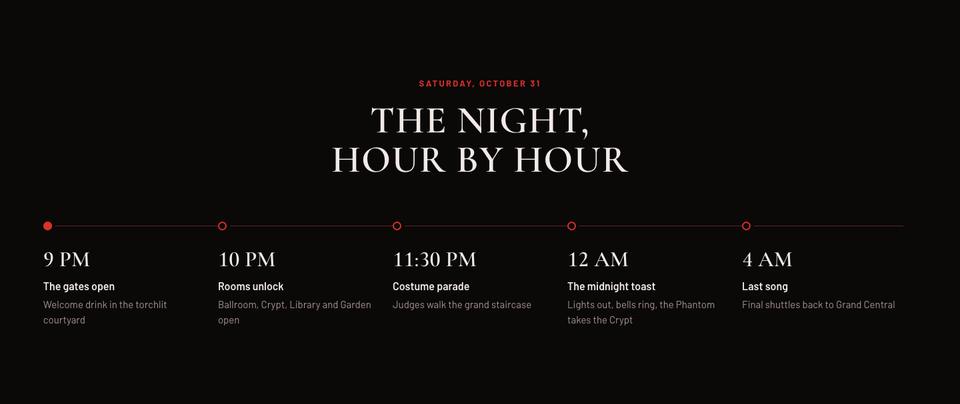 Halloween Manor Party template — The night section
